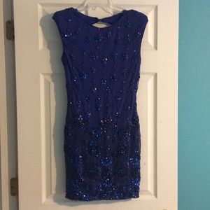 Blue sequined dress